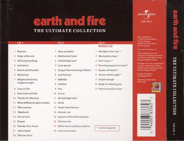 Earth & Fire  The Ultimate Collection : Back